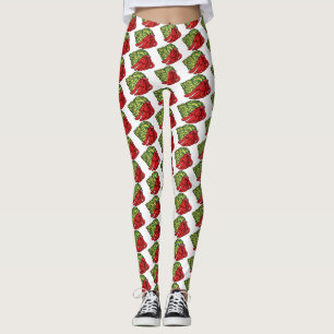 Cute hermit crab cartoon illustration leggings
