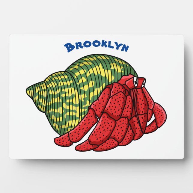 Cute hermit crab cartoon illustration plaque (Front)