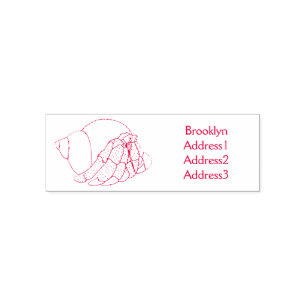 Cute hermit crab cartoon illustration self-inking stamp