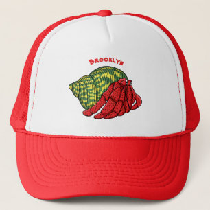 Cute hermit crab cartoon illustration  trucker hat