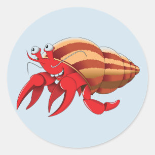 Cute Hermit Crab Classic Round Sticker
