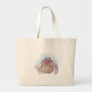 Cute hermit crab sketch large tote bag