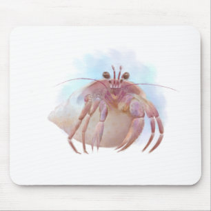Cute hermit crab sketch mouse pad