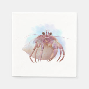 Cute hermit crab sketch napkin