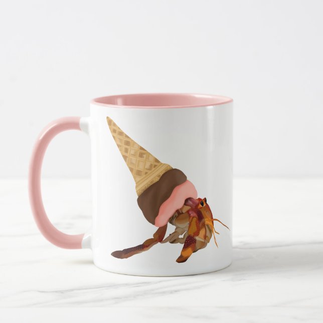 Cute Hermit Crab With Ice Cream Cone Shell Mug (Left)