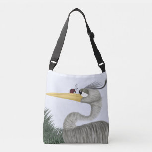 Cute Heron and Ladybug Crossbody Bag