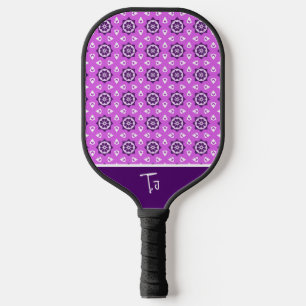 Cute Hexagon Purple Pattern Pickleball Paddle
