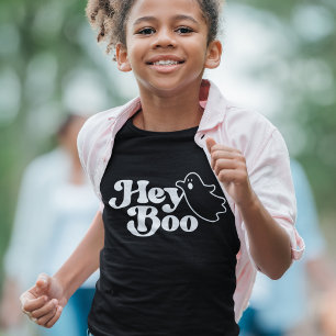 Cute Hey Boo Funny Ghost Halloween T-Shirt