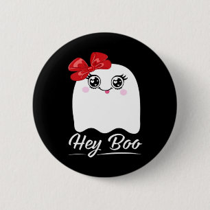 Cute Hey Boo Halloween Design 6 Cm Round Badge