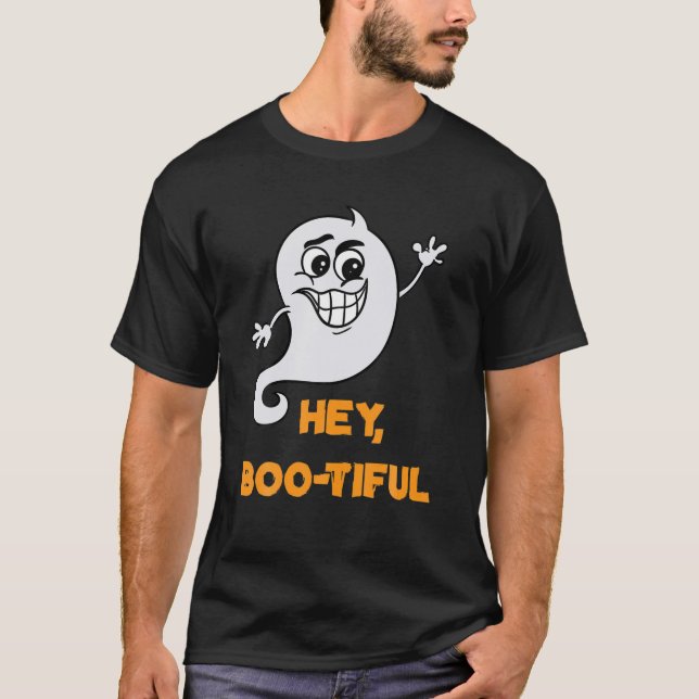 Cute Hey Boo-Tiful Ghost Costume For Halloween Par T-Shirt (Front)