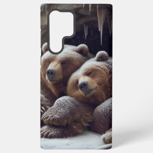 Cute hibernating winter bears samsung galaxy case