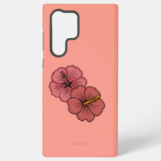 Cute hibiscus pattern samsung galaxy case