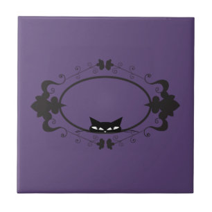 Cute Hiding Cat Tile