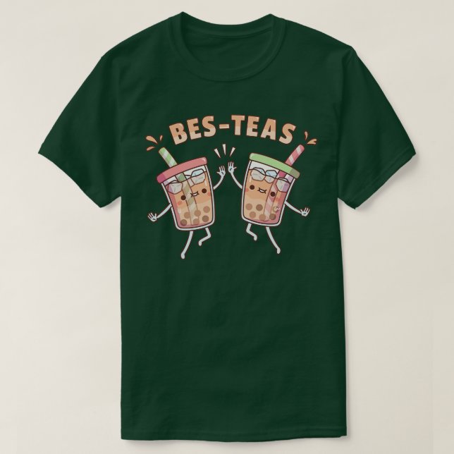 Cute High Five BesTeas Bestie Funny T-Shirt (Design Front)