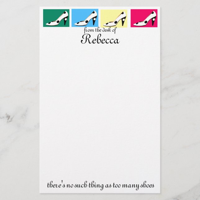 Cute High Heel Shoes stationery (Front)