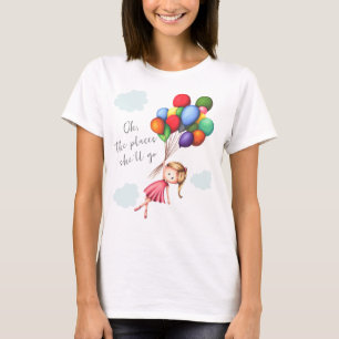 Cute High School Graduation Girl Illustration T-Shirt