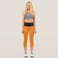 CUTE! High Waisted Capris - Orange & Black