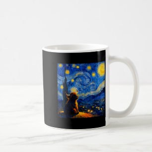 Cute Highland Baby Cow Graphic Van Gogh Style Star Coffee Mug