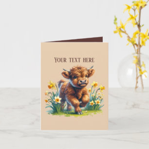 Cute Highland cow add message Card