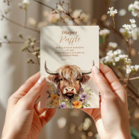 Cute Highland Cow Baby Shower Raffle Diapper