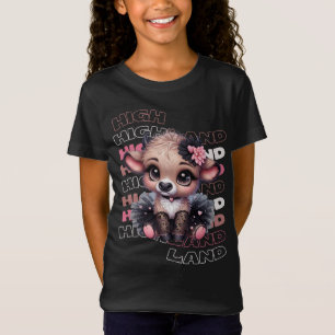 Cute Highland Cow Ballerina – Kawaii Animal T-Shirt
