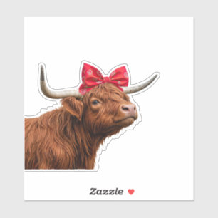 Cute Highland Cow Bandana Bow