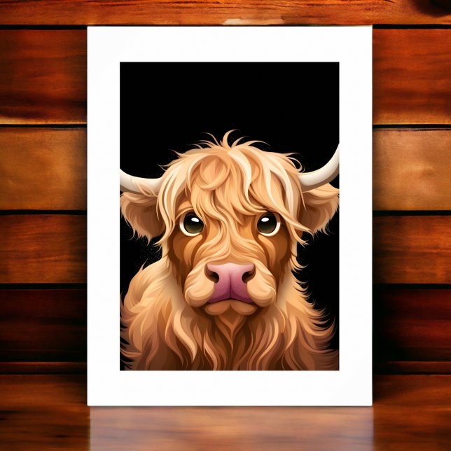 Cute Highland Cow Canvas Print (Creator Uploaded)