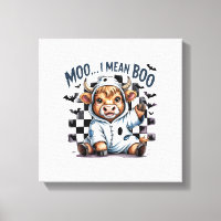Cute Highland Cow Chequered Halloween Te