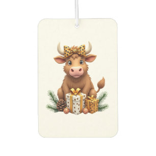 Cute Highland Cow Christmas Santa Highland Cow Lov Car Air Freshener