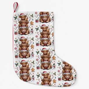 Cute Highland Cow Christmas Xmas Cosy Winter Small Christmas Stocking
