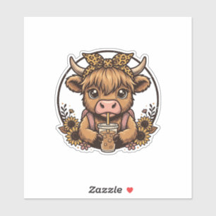Cute Highland Cow Coffee Sunflower Vintage Shirt_1