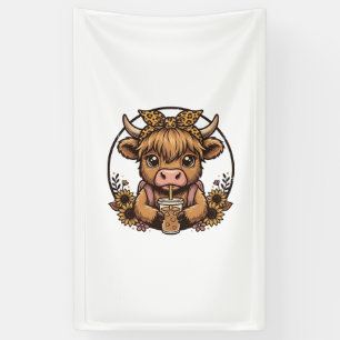 Cute Highland Cow Coffee Sunflower Vintage Shirt_1 Banner