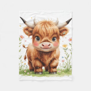 Cute Highland Cow Fleece Blanket