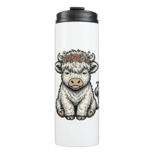 Cute Highland Cow Flower Crown Vintage Shirt_1 Thermal Tumbler