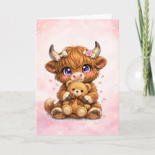 Cute Highland Cow Greeting Card
