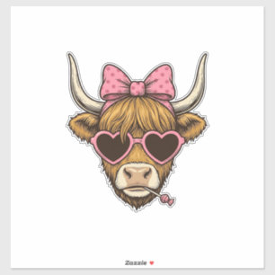 Cute Highland Cow Heart Glasses Vintage Shirt Desi