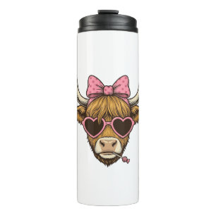 Cute Highland Cow Heart Glasses Vintage Shirt Desi Thermal Tumbler