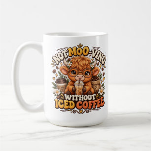Cute Highland Cow Iced Coffee Lover Design Mug