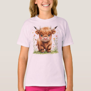 Cute Highland Cow Kids T-Shirt