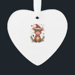 Cute Highland Cow Lover Santa Hat Western Christma Ornament<br><div class="desc">Cute Highland Cow Lover Santa Hat Western Christmas Pajamas Long Sleeve T-Shirt (3)</div>