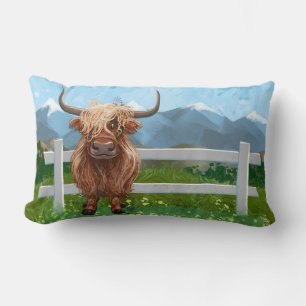 Cute Highland Cow Lumbar Cushion