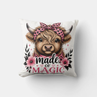 Cute Highland Cow Made of Magic Graphic Cushion