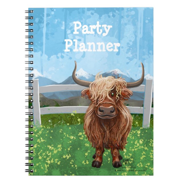 Cute Highland Cow Notebook (Front)