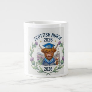Cute Highland Cow Nursing Graduation 2026 - Class  Large Coffee Mug