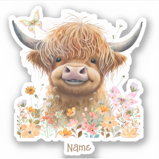 Cute Highland Cow Personalised (Front)
