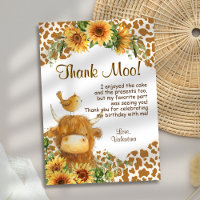 Cute Highland Cow Print Sunflowers Bird Birthday