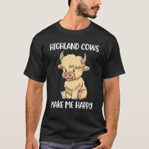 Cute Highland Cow Spirit Animal Cow Messy Hair T-Shirt