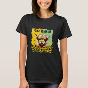 Cute Highland Cow, Sunflowers, 'You Are My Sunshin T-Shirt