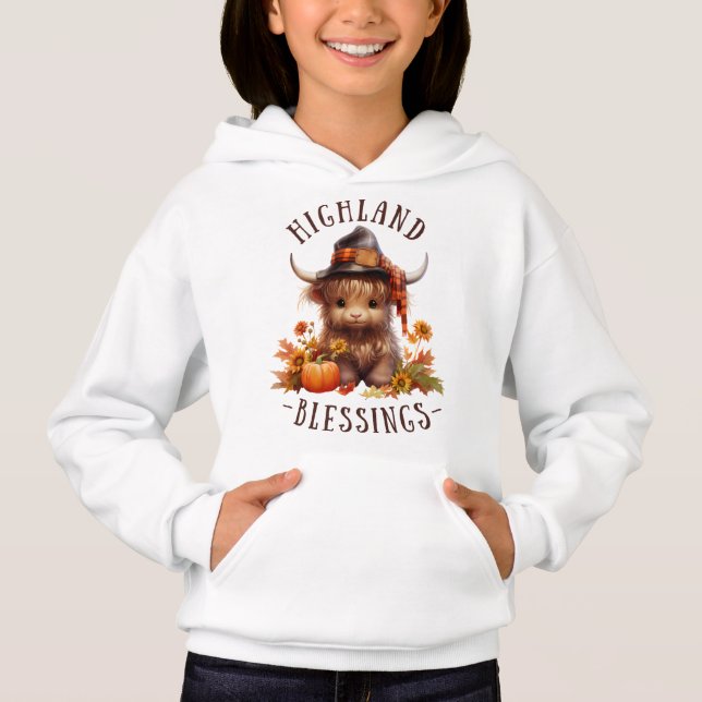 Cute Highland Cow Thanksgiving Blessings  (Front)
