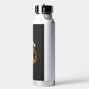 Cute Highland Cow Witch Halloween Pumpkin Party Water Bottle